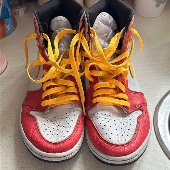 Nike High-Top Sneakers in White, Red & Yellow - Picture 6 of 6